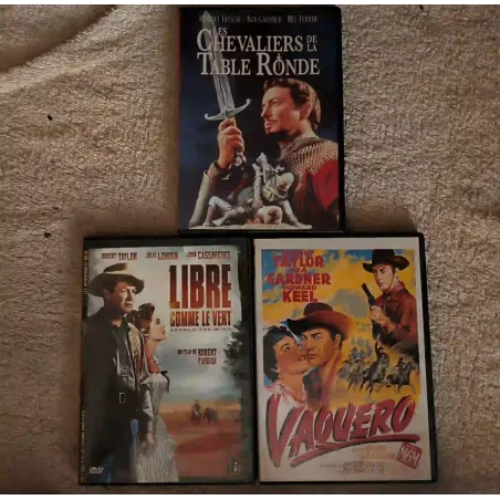 Robert Taylor Pack 3 Films DVD VF Les chevaliers de la table ronde Libre comme le vent Vaquero