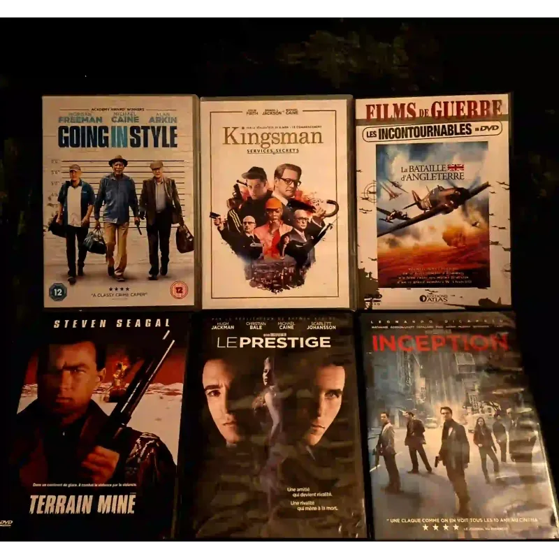 Michael Caine Pack 6 Films DVD VF Le prestige Kingsman services secrets Inception Terrain miné