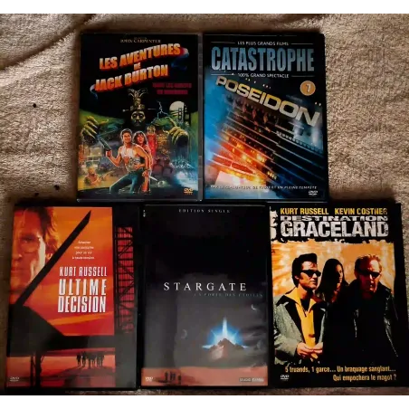 Kurt Russell Pack 5 Films DVD VF Stargate Poseidon Ultime décision Les aventures de Jack Burton