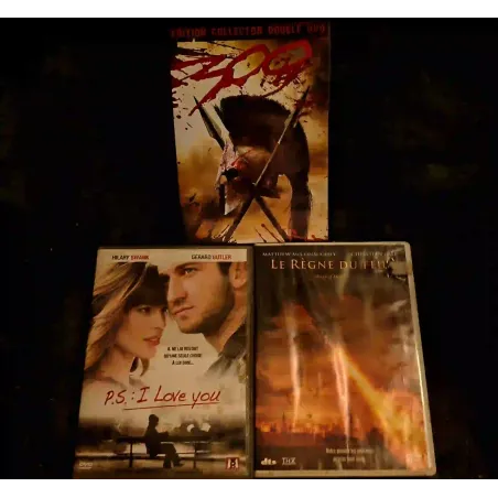 Gerard Butler Pack 3 Films DVD VF Le règne du feu 300 P.S. I love you
