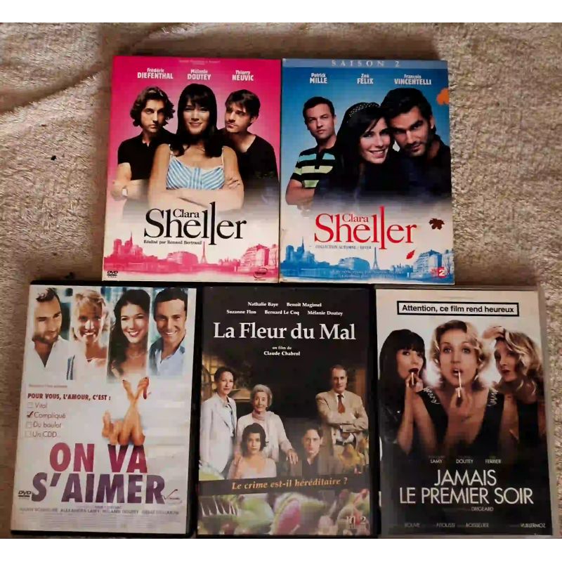 Mélanie Doutey Pack 9 Films DVD VF La fleur du mal Clara Sheller Jamais le premier soir On va s'aimer