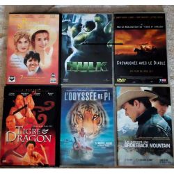 Ang Lee Pack 6 Films DVD VF Raison et sentiments Hulk Tigre et dragon Chevauchée avec le diable 
L'odyssée de Pi