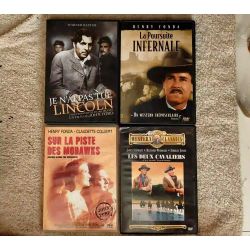John Ford Pack 4 Films DVD VF Je n'ai pas tué Lincoln La poursuite infernale Les deux cavaliers Sur la piste des Mohawks
