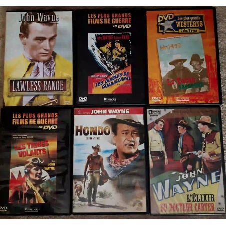 John Wayne Pack 6 Films DVD Hatari Les tigres volants L'elixir du docteur Carter Le Texan chanceux 
Les diables de Guadalcanal