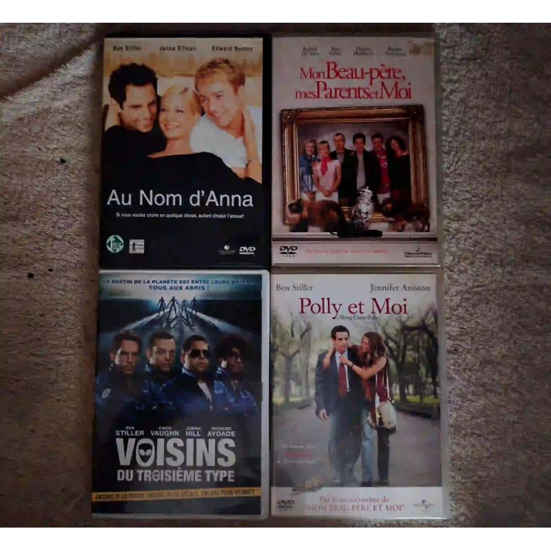 Ben Stiller Pack 4 Films DVD VF Polly et moi Voisins du troisième type Mon beau-père mes parents et moi