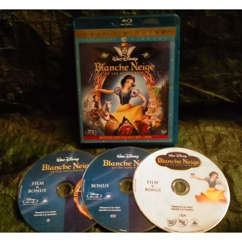 Blanche-Neige et les sept nains - David Hand  Film 2 Blu-ray + 1 DVD Walt Disney 1937