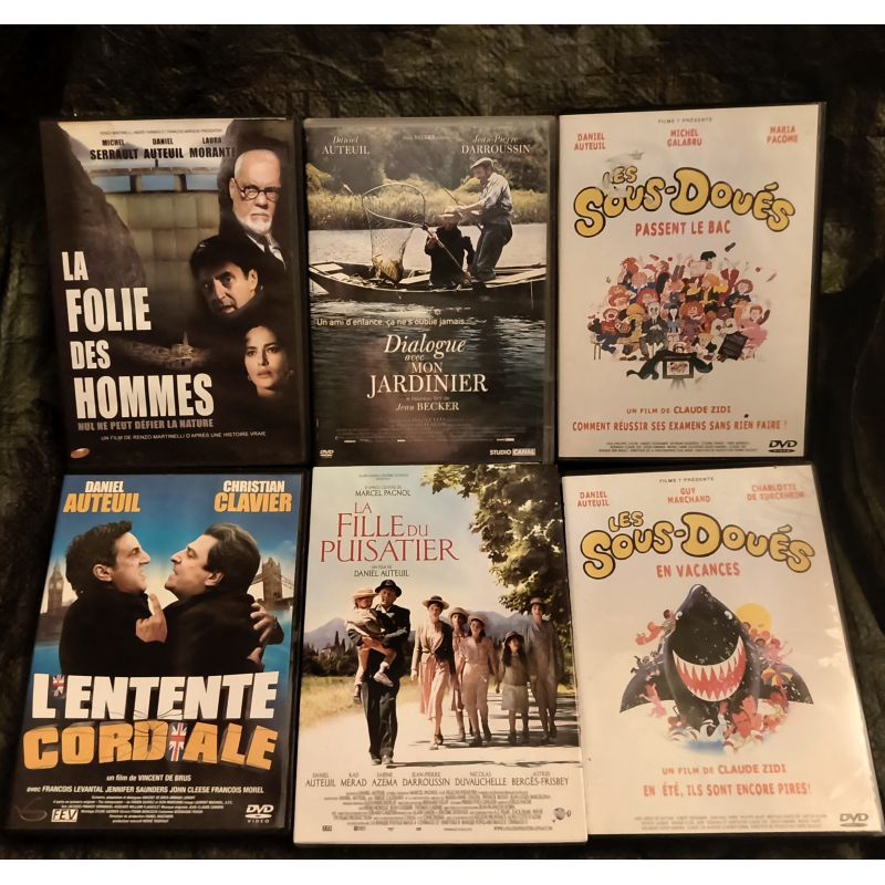 Daniel Auteuil Pack 6 Films DVD VF Les sous-doués passent le bac en vacances La fille du puisatier Dialogue avec mon jardinier