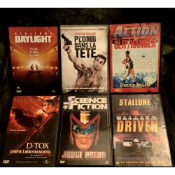 Sylvester Stallone Pack 6 Films DVD VF Du plomb dans la tête Compte à rebours mortel Judge Dredd Driven Cliffhanger