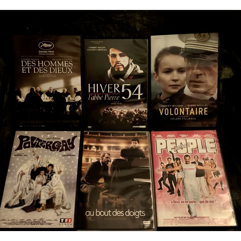 Lambert Wilson Pack 6 Films DVD VF Hiver 54 l'abbé Pierre
Des hommes et des dieux Poltergay Volontaire Au bout des doigts