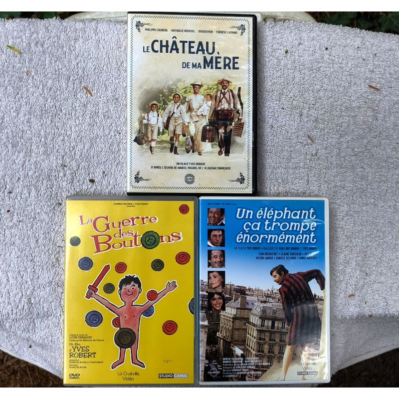 Yves Robert Pack 3 Films DVD VF Le château de ma mère 
La guerre des boutons Un éléphant ça trompe énormément