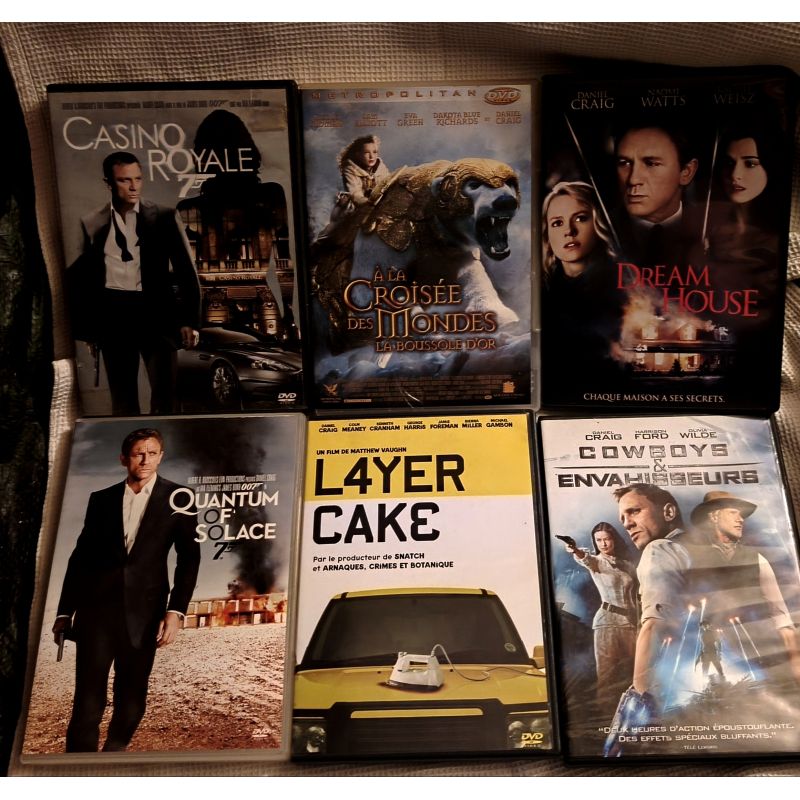 Daniel Craig Pack 6 Films DVD VF Dream house Cowboys et envahisseurs Layer cake Casino royale Quantum of solace