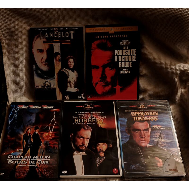 Sean Connery Pack 5 Films DVD VF La grande attaque du train d'or Chapeau melon et bottes de cuir Opération tonnerre